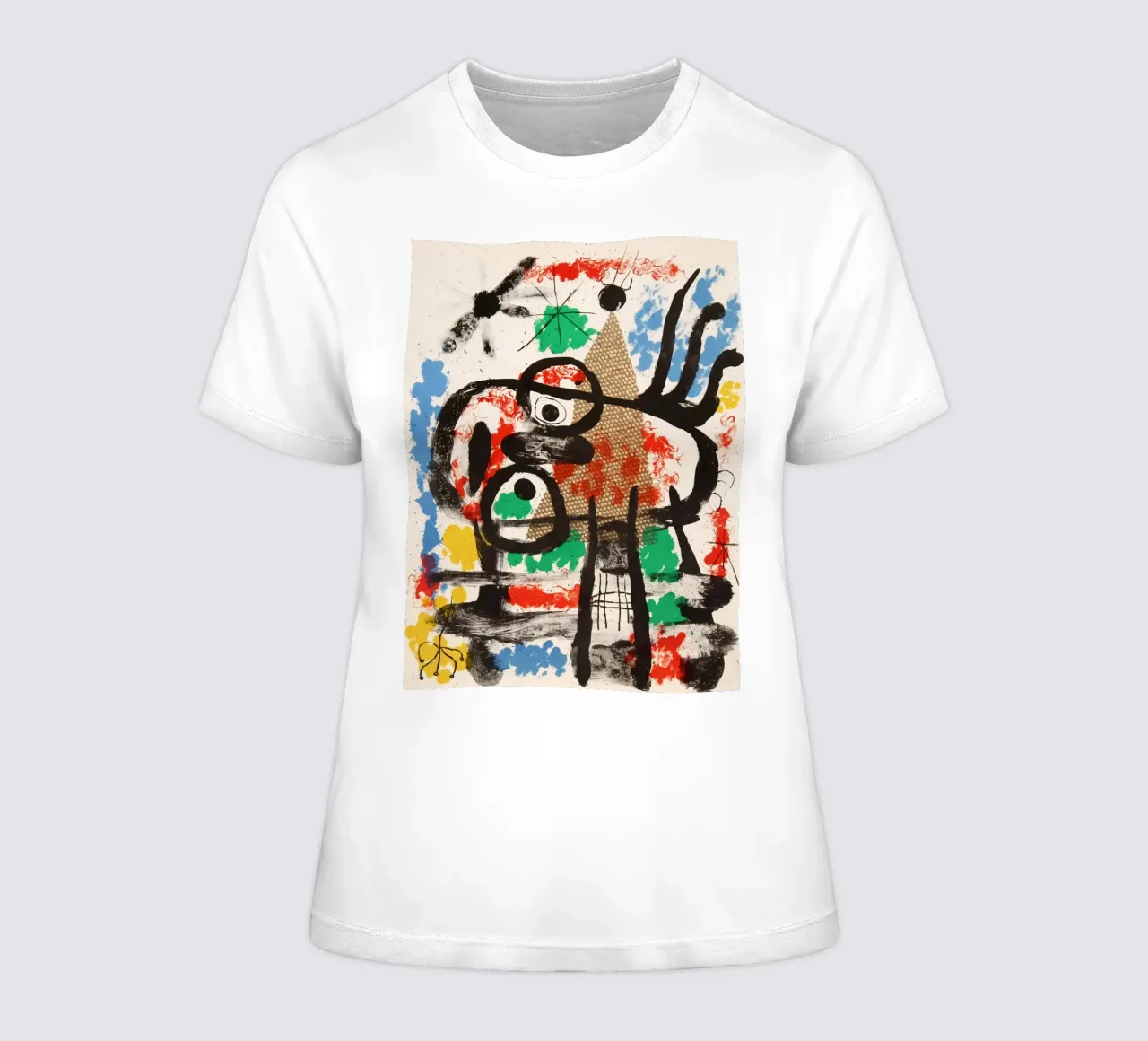 Joan Miro Style abstrait t-shirt ajusté pour femmes de The Bakulans