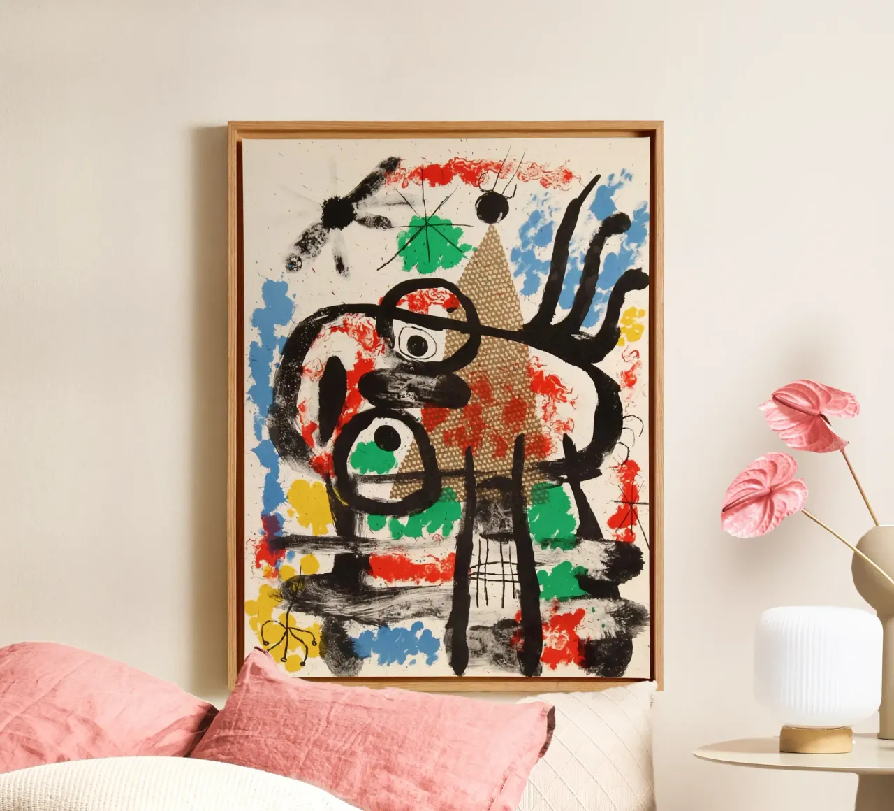 Joan Miro abstracte stijl canvas met Baklijst van The Bakulans
