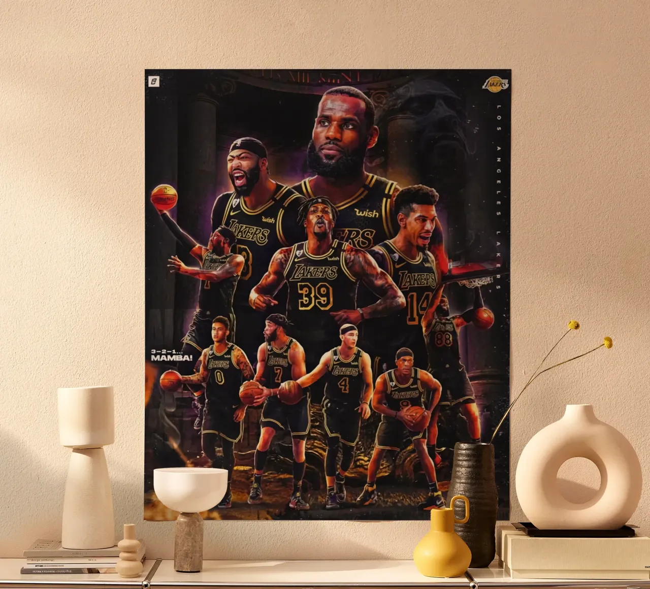 Squadra dei sogni dei Lakers poster da FAKE ARTWORK STORE