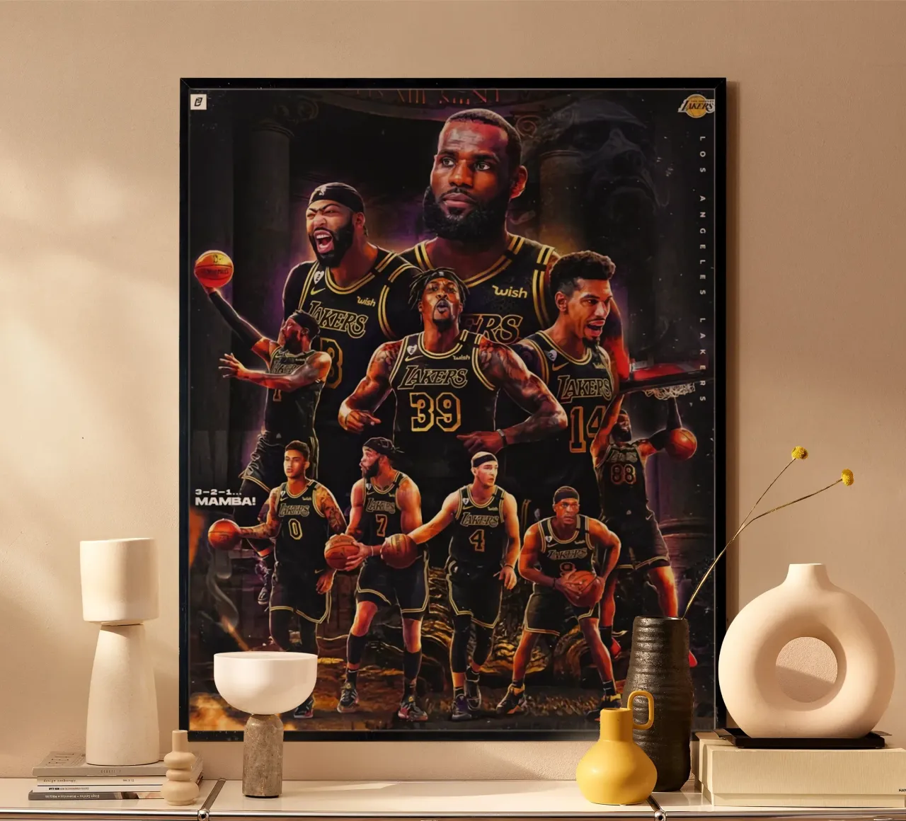 Squadra dei sogni dei Lakers poster da FAKE ARTWORK STORE