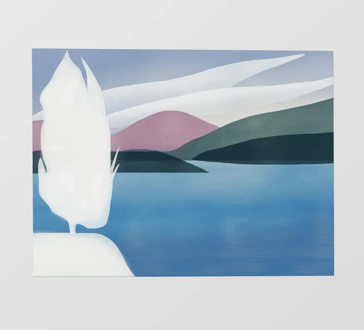 Albero bianco in riva al lago telo in pvc da Little Dean