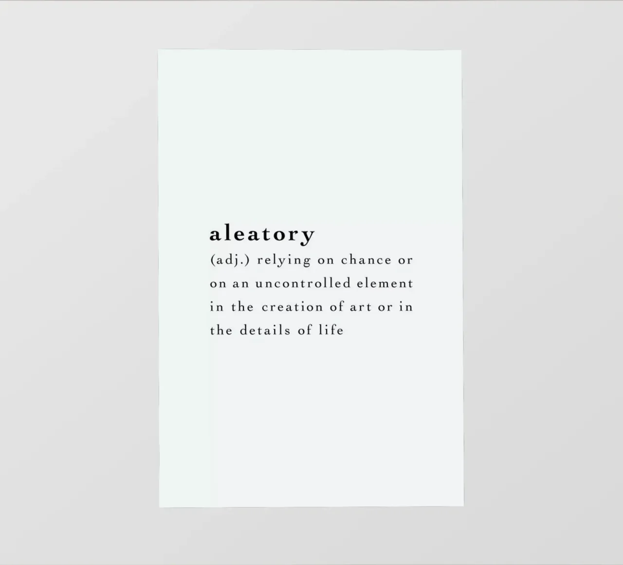 Aleatory pellicola backlit da Studio One