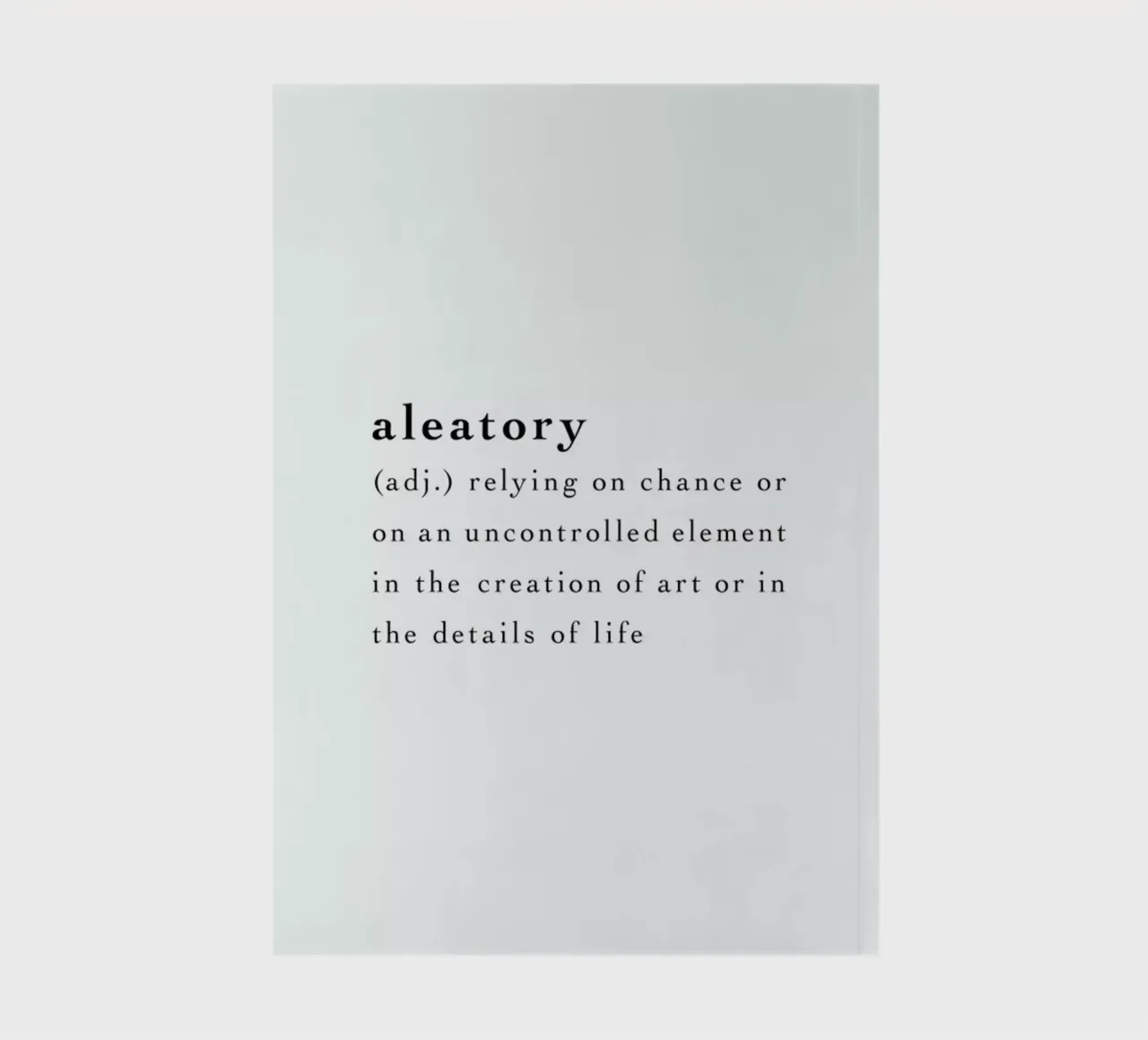 Aleatory notebook by Studio One