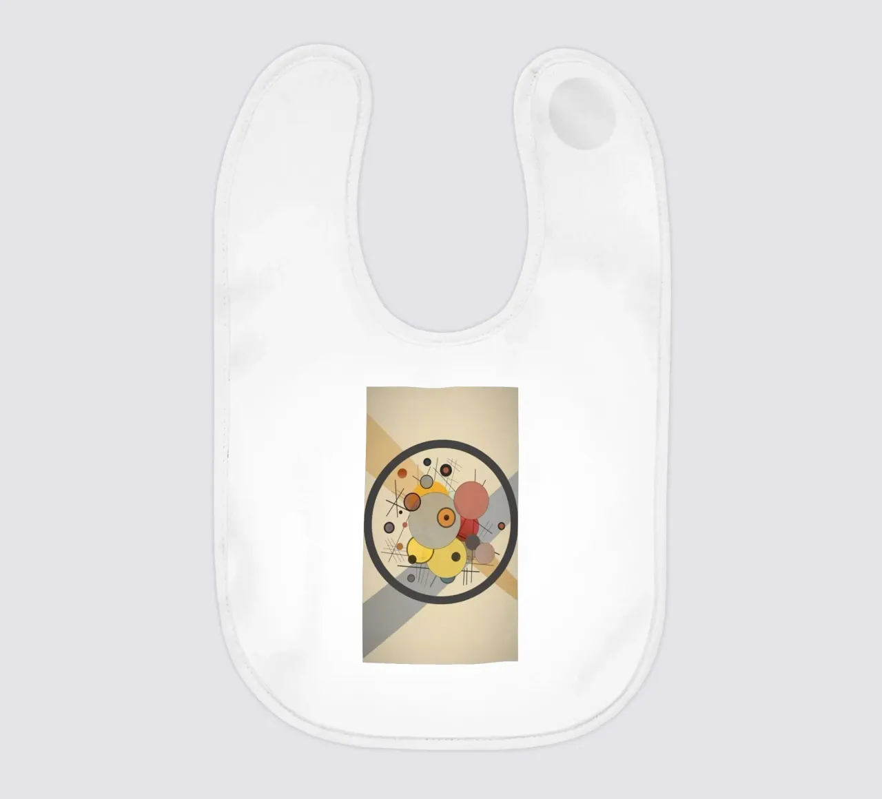 sovrapposizione del cerchio di composizione centrale bavaglino da lara shop
