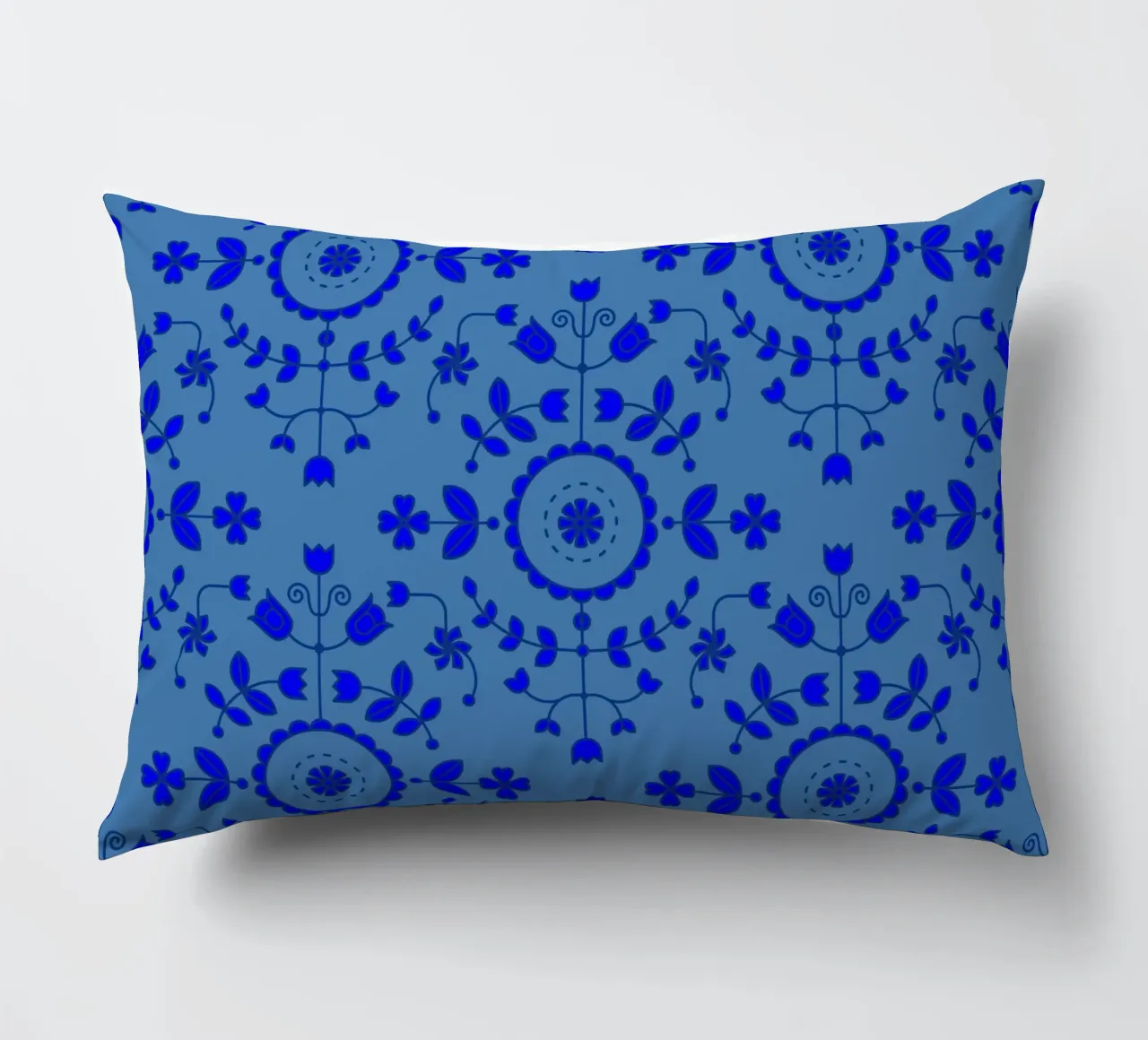 Denim blu cobalto floreale Boho cuscino da SilverPegasus