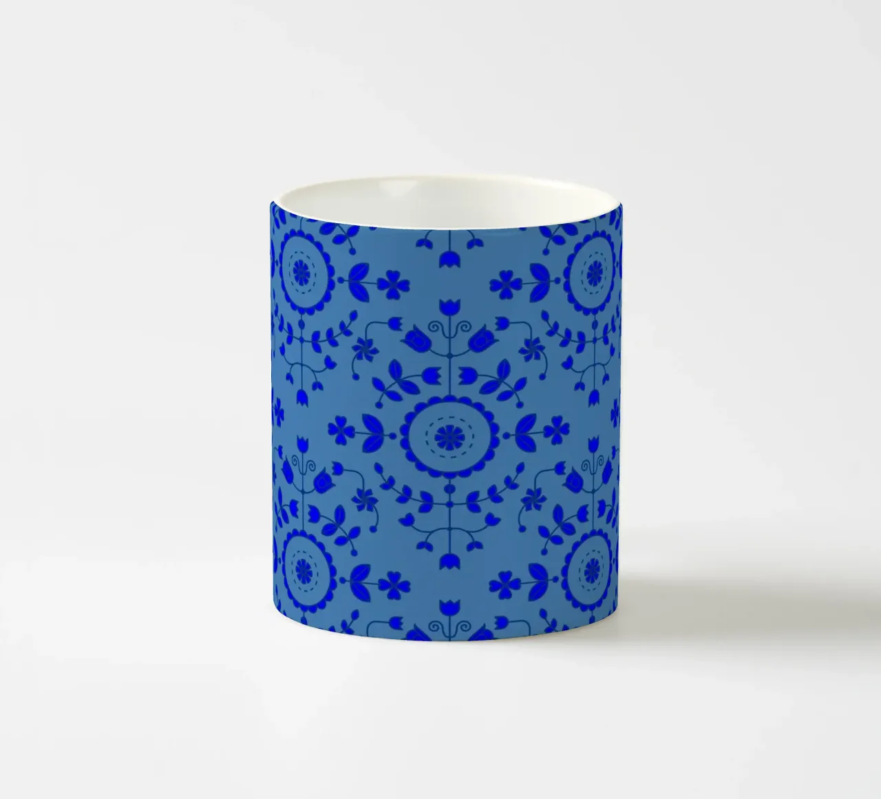 Denim blu cobalto floreale Boho tazza in ceramica da SilverPegasus