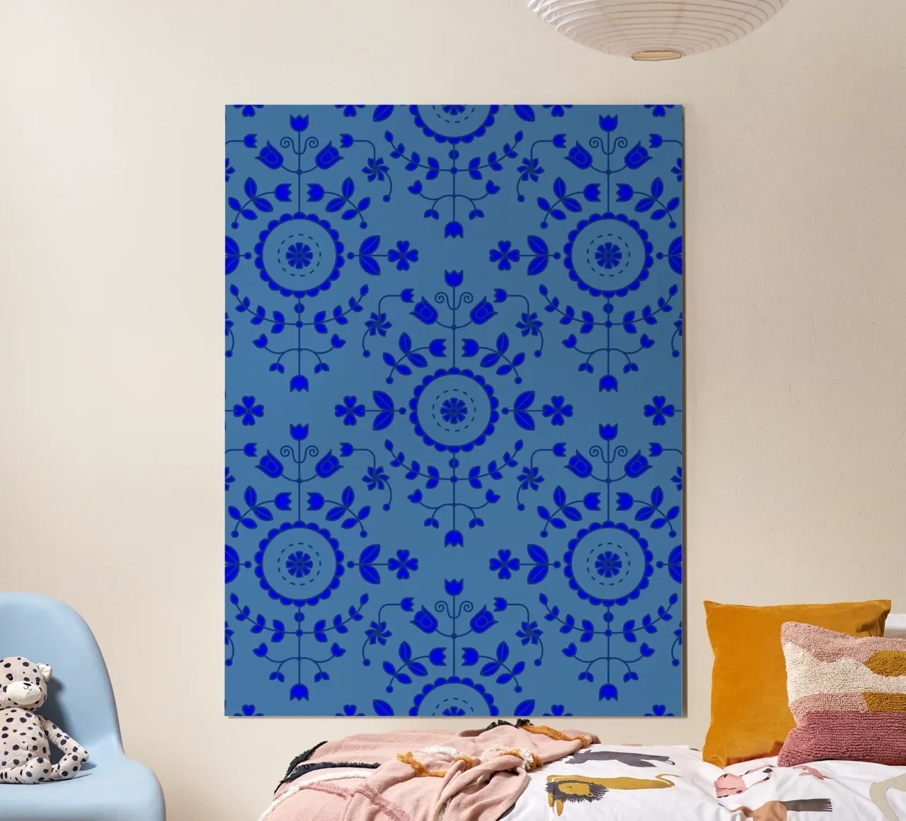 Denim blu cobalto floreale Boho poster da SilverPegasus