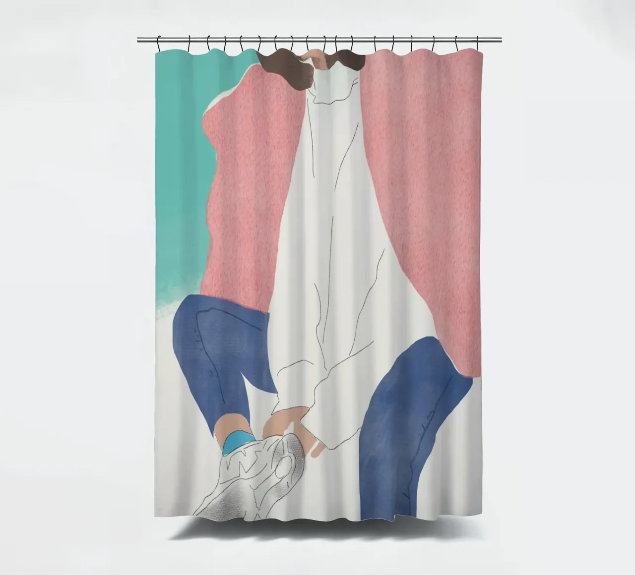Fashion figure 18 shower curtain by Little Dean