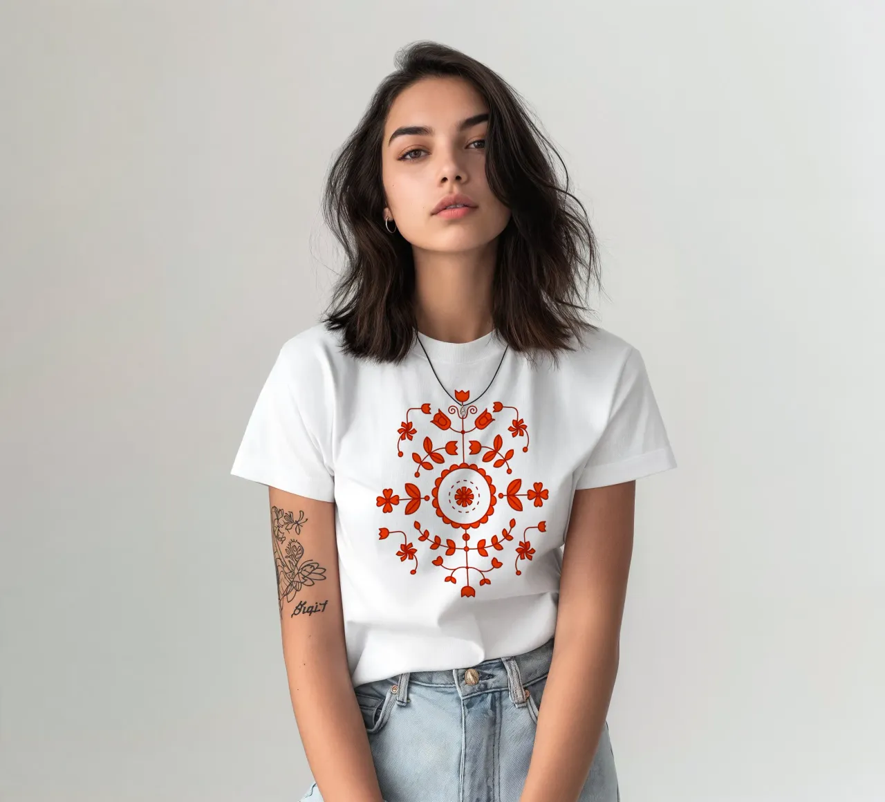 Boho floreale arancione t-shirt da SilverPegasus