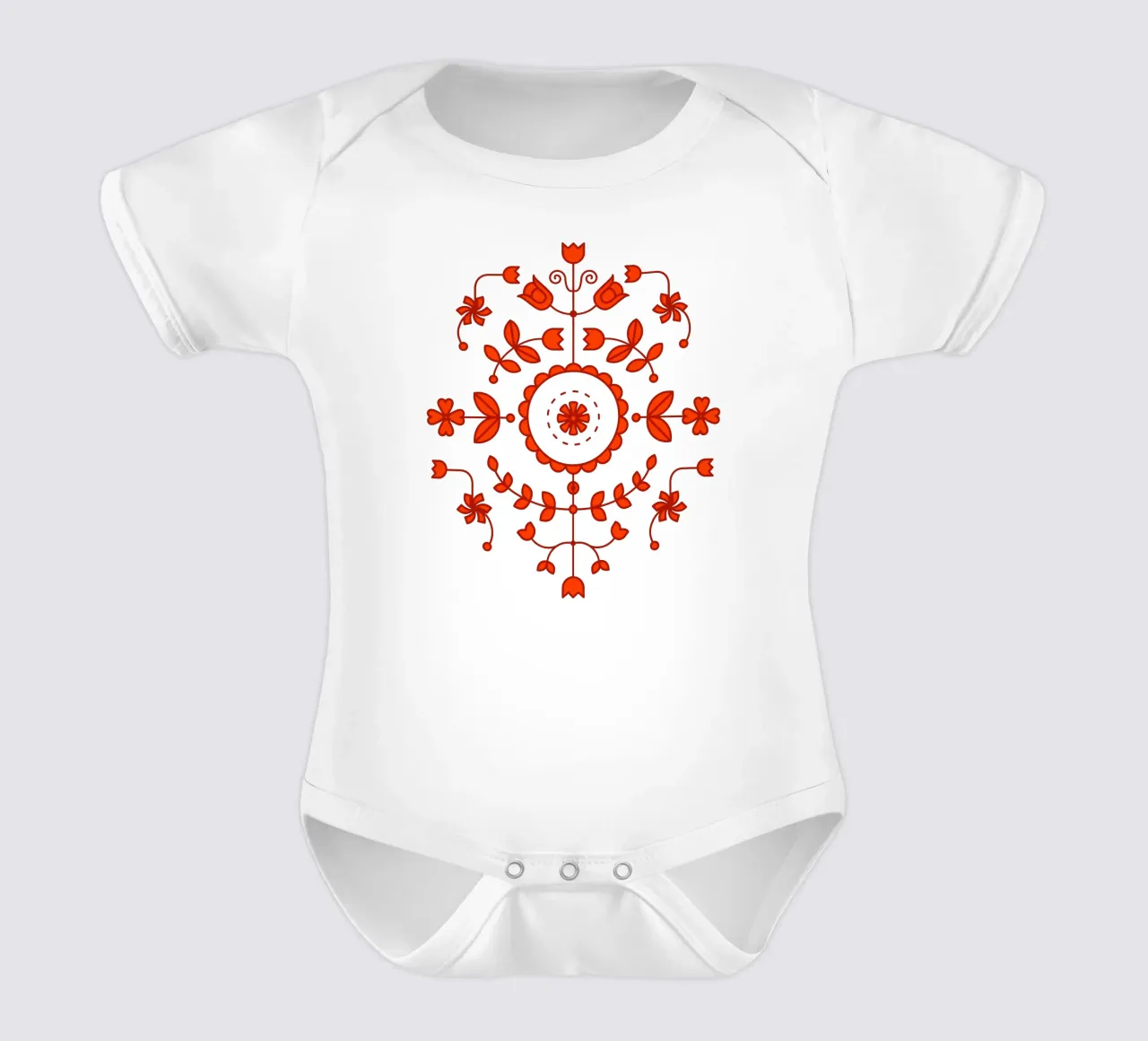 Boho floreale arancione body neonato maniche corte da SilverPegasus