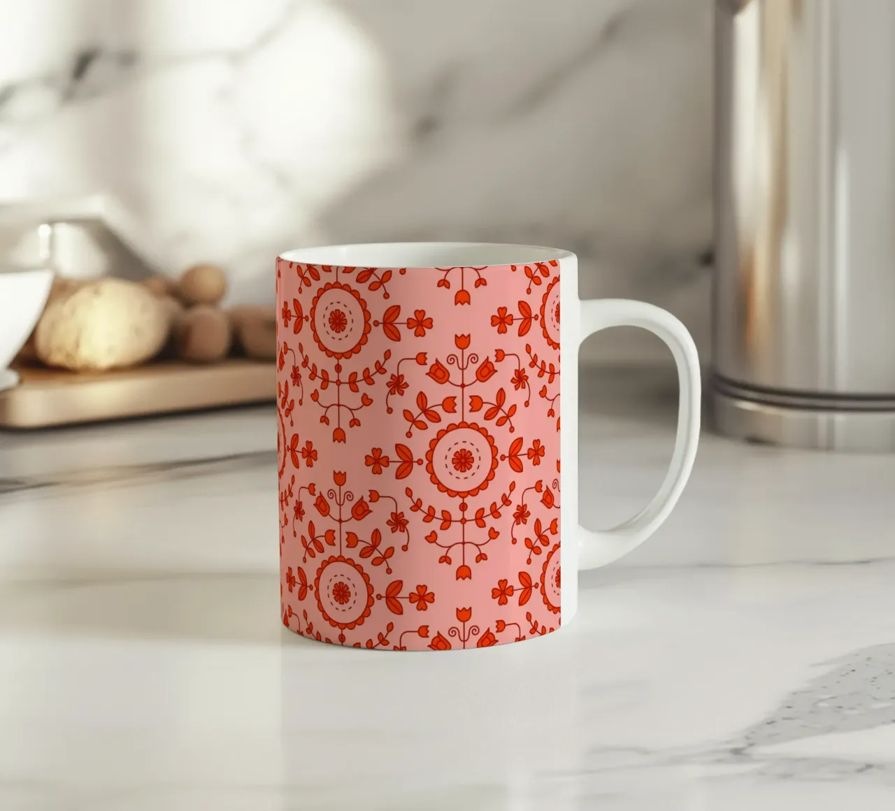 Boho floreale arancione tazza in ceramica da SilverPegasus