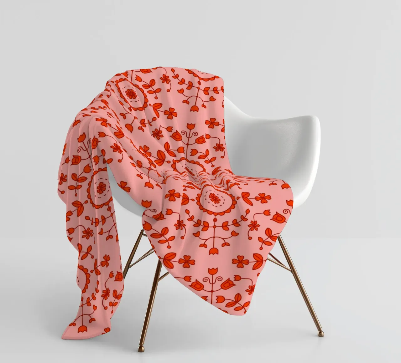 Boho floreale arancione coperta in pile da SilverPegasus