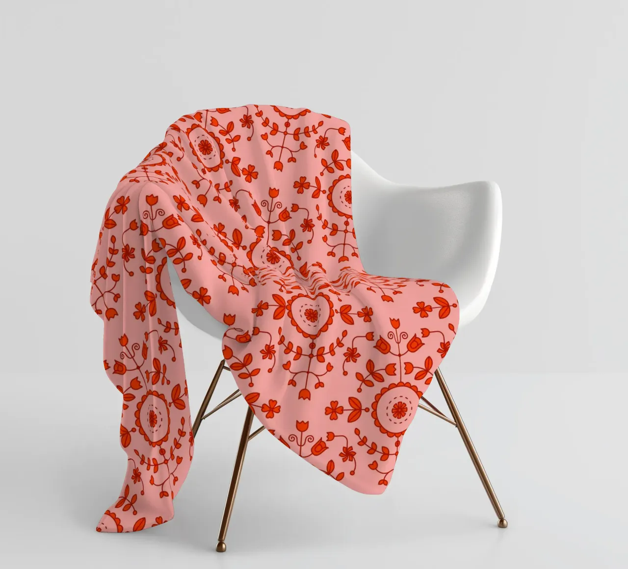 Boho floreale arancione coperta in pile da SilverPegasus