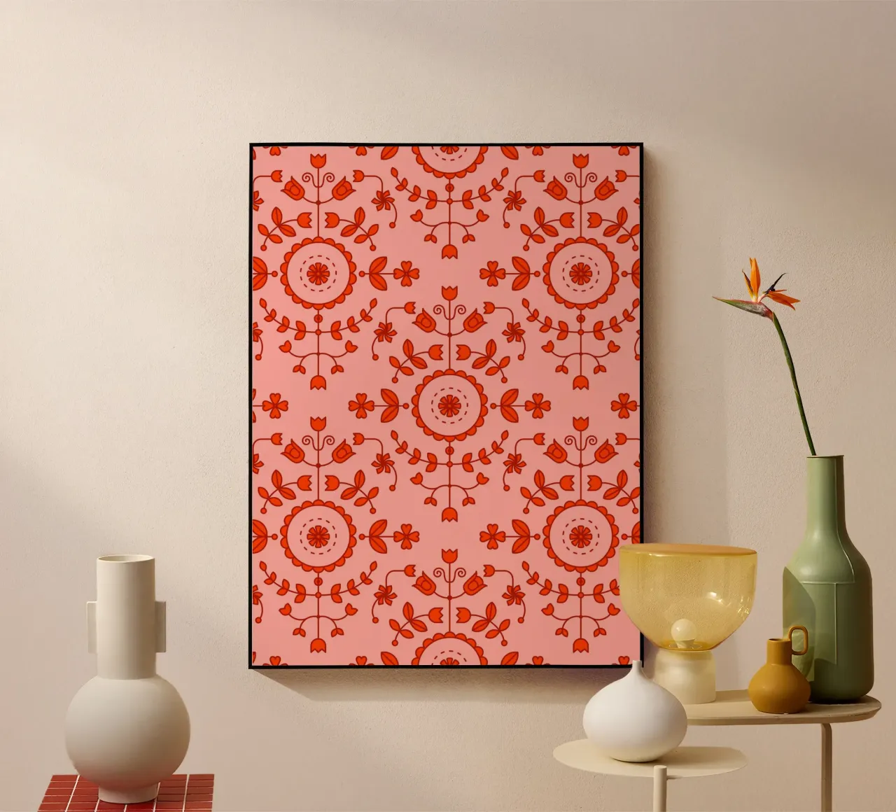 Boho floreale arancione plexiglass da SilverPegasus