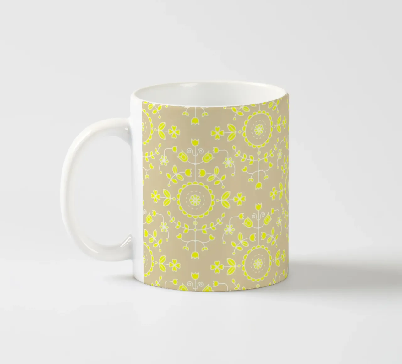 Boho floreale giallo neutro tazza in ceramica da SilverPegasus