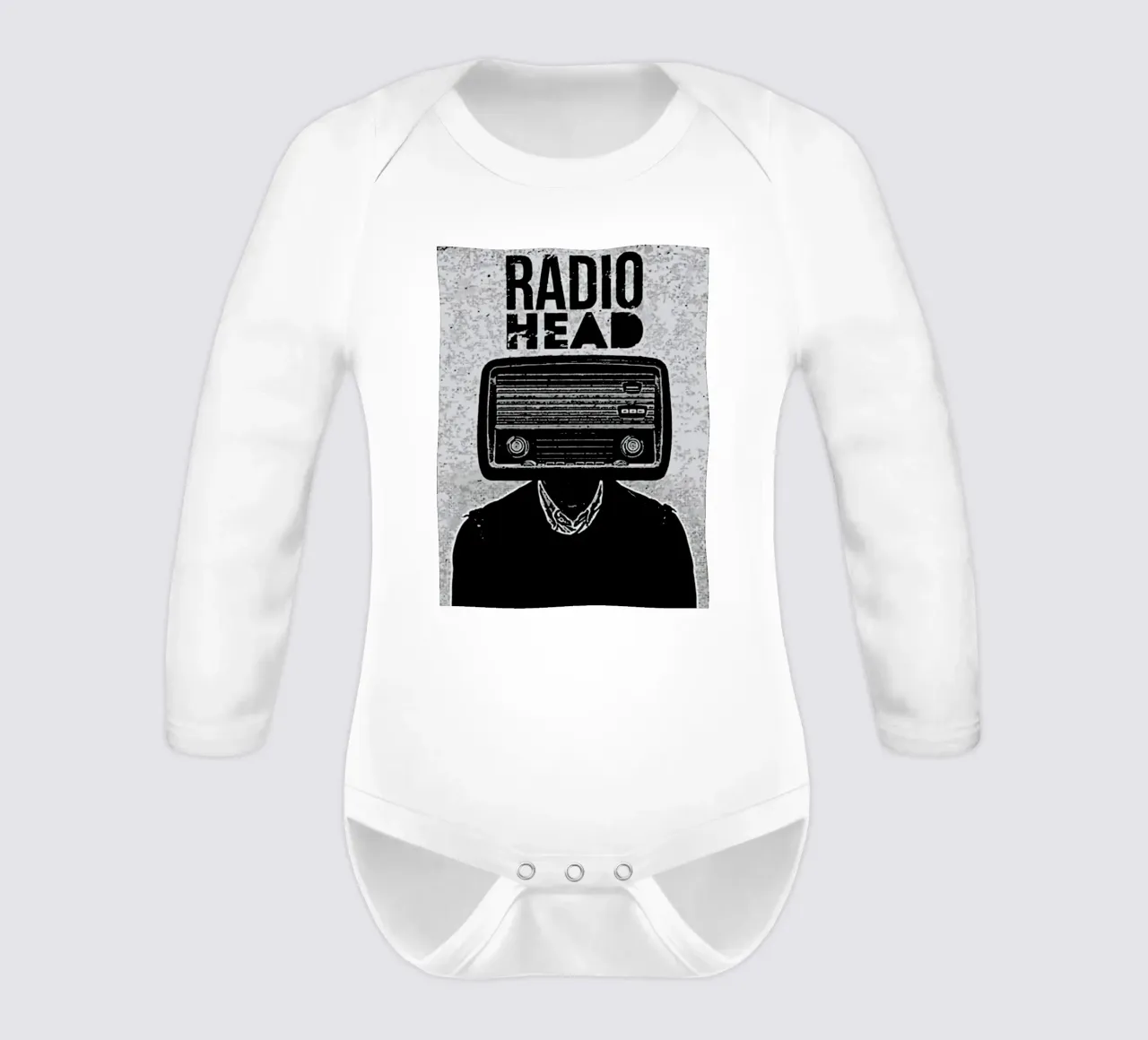 Radio Head 1 Art long-sleeve baby romper by music soul