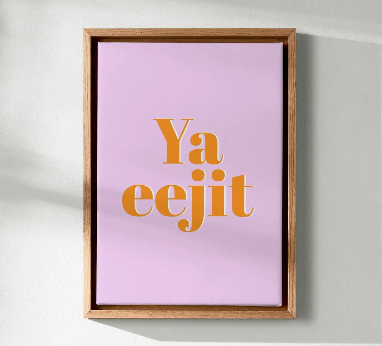 Ya Eejit (Irish Slang for Silly or Fool) canvas with Floater frame by Ayleen