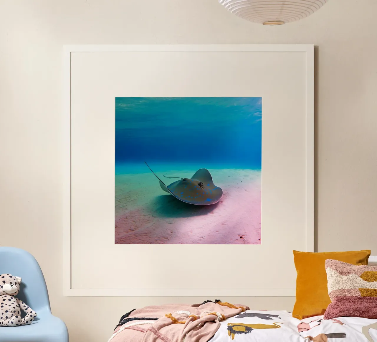 Sussurri dell'oceano poster con telaio in alluminio da PhotoVibe Decor
