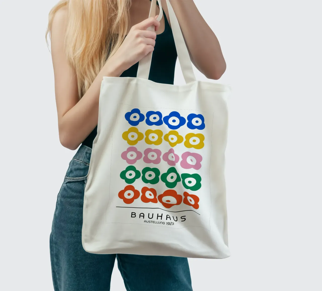 Bauhaus Flowers - Pop Art Geometry tote bag by Casa Calm