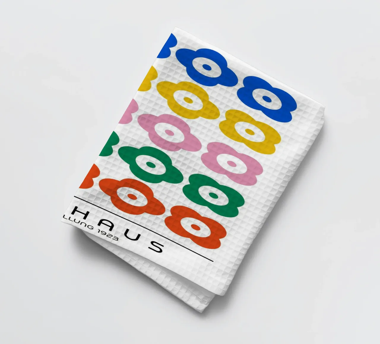 Fleurs Bauhaus - Géométrie Pop Art torchon de Casa Calm