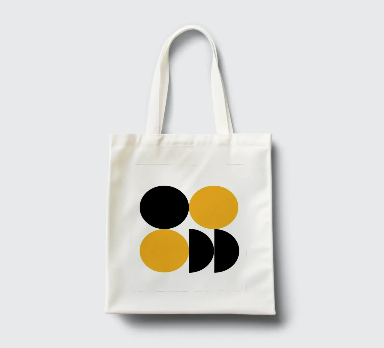 Modern Circle Art - Geometria in giallo e nero borsa in juta da Casa Calm