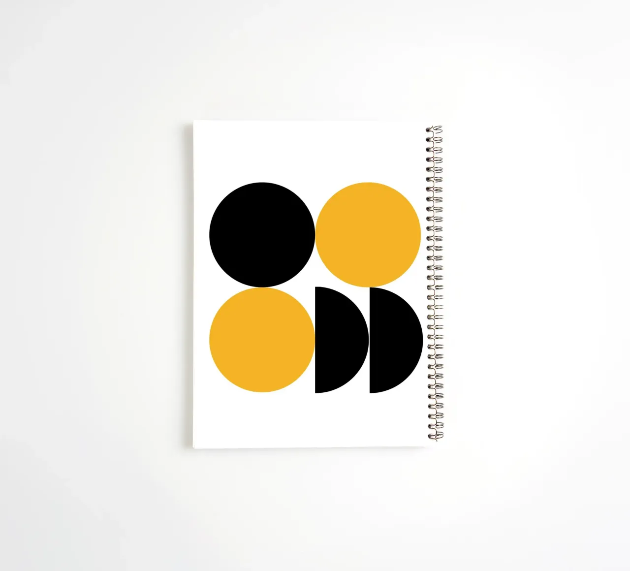 Modern Circle Art - Géométrie en jaune & noir carnet à spirale de Casa Calm