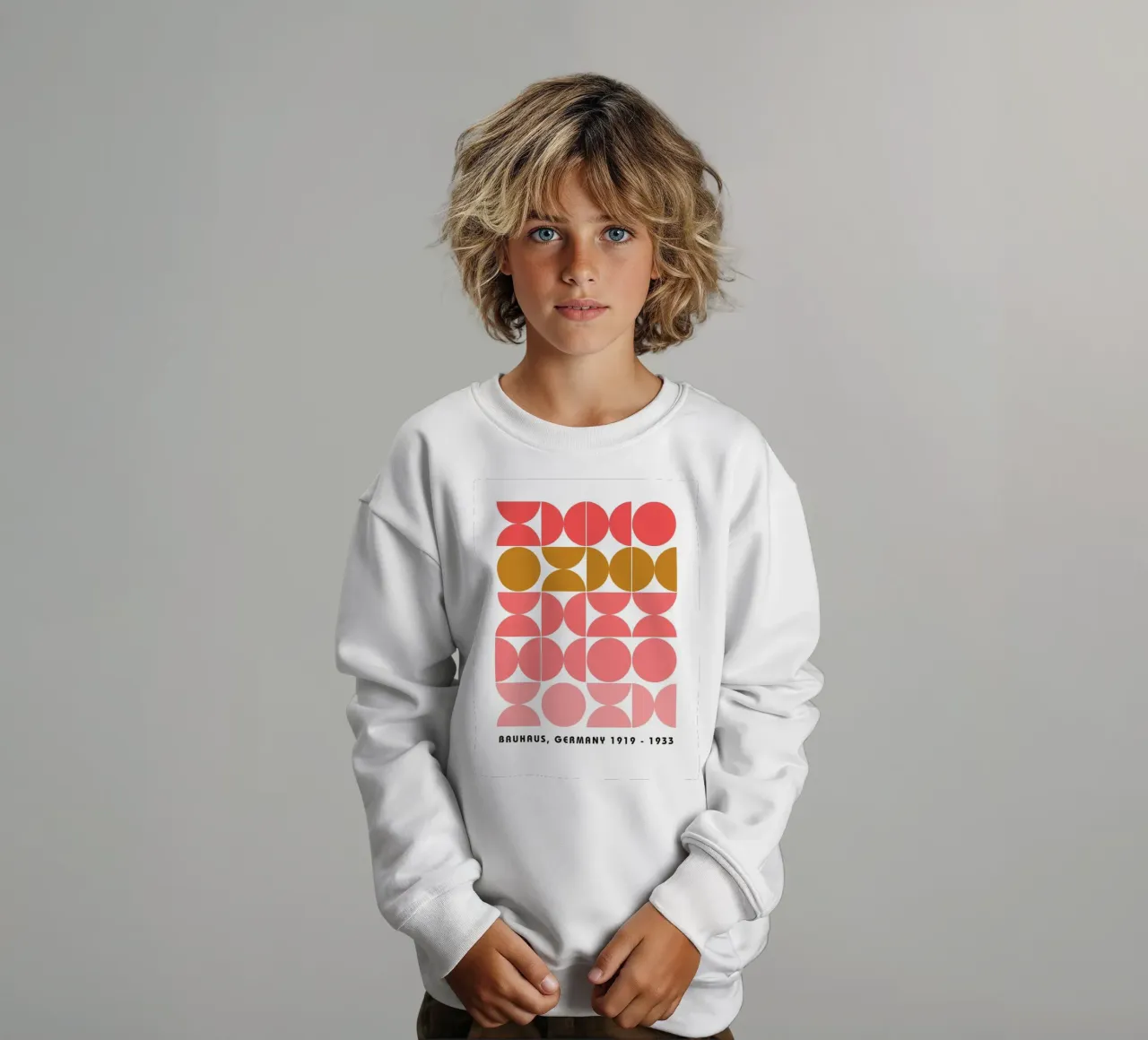 Bauhaus Graphic Art - Retro Geometry Poster kids sweatshirt by Casa Calm