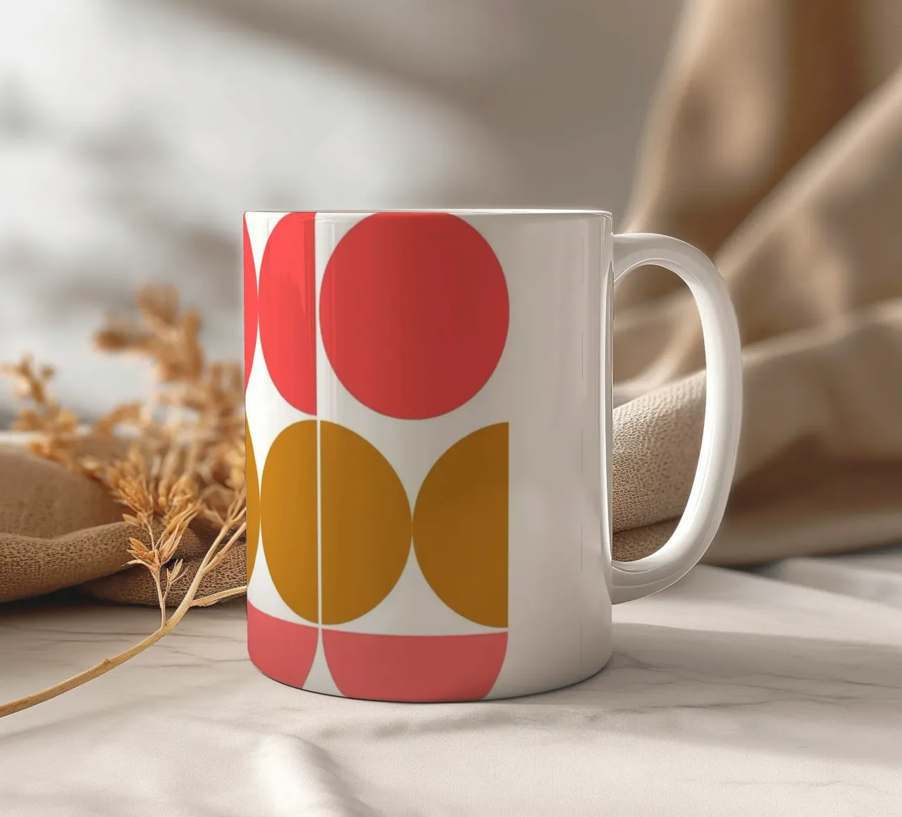 Bauhaus Graphic Art - Retro Geometry Poster ceramic mug by Casa Calm
