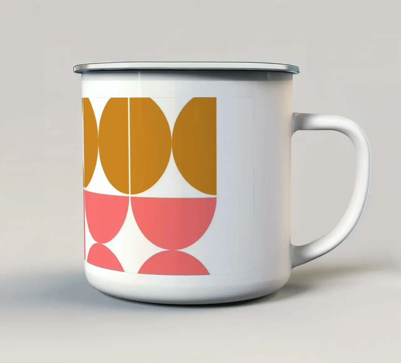 Bauhaus Graphic Art - Retro Geometry Poster enamel mug by Casa Calm