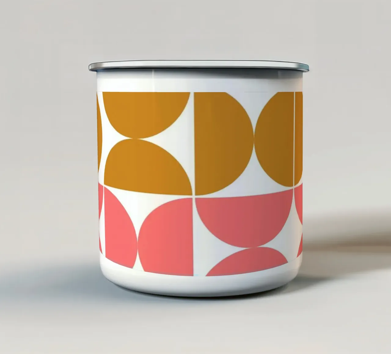Bauhaus Graphic Art - Retro Geometry Poster enamel mug by Casa Calm