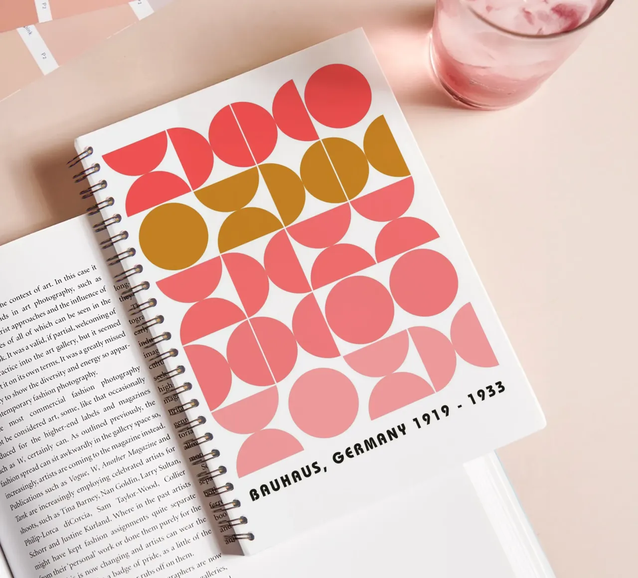 Bauhaus Graphic Art - Retro Geometry Poster spiral notebook by Casa Calm