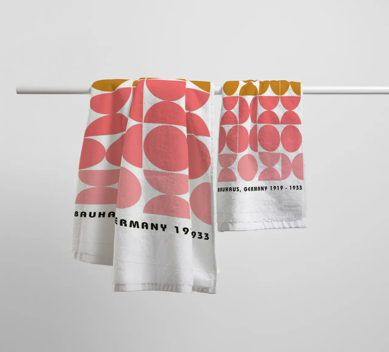 Bauhaus Graphic Art - Retro Geometry Poster towel by Casa Calm