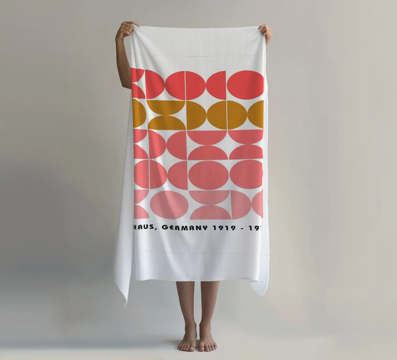 Bauhaus Graphic Art - Retro Geometry Poster beach towel by Casa Calm