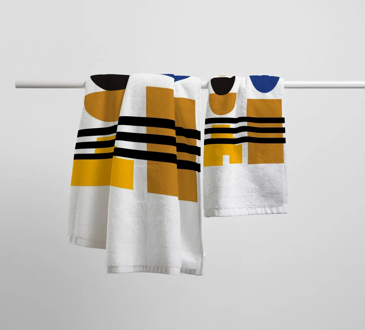 Modern Bauhaus Shapes - Abstract Composition towel by Casa Calm