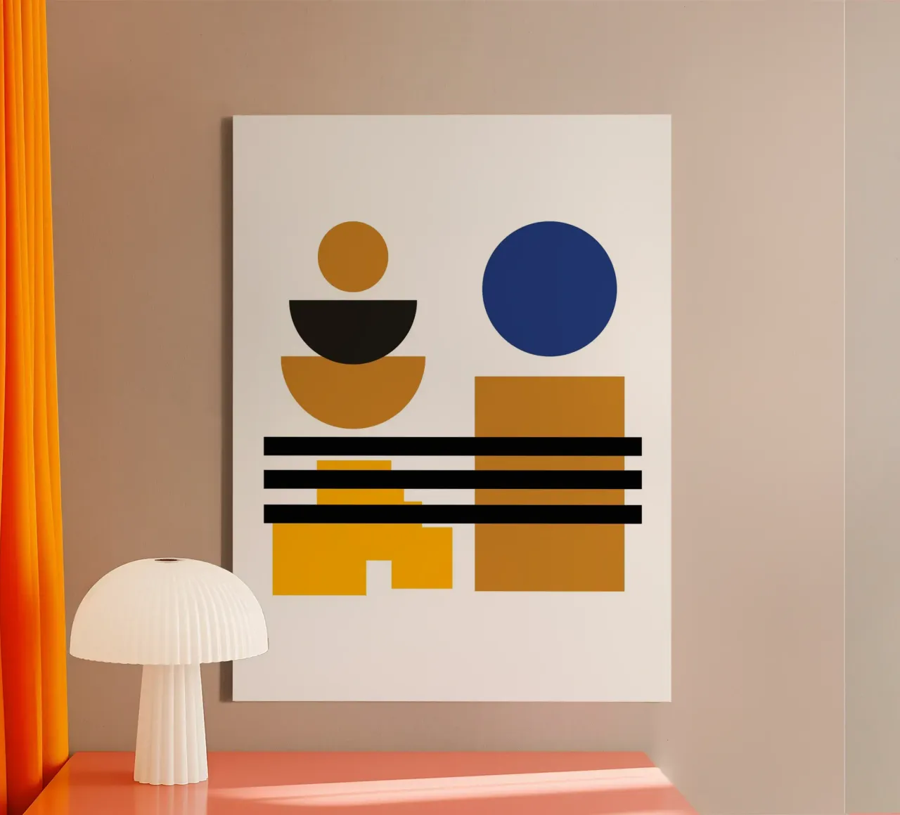 Moderne Bauhaus Vormen - Abstracte Compositie canvas van Casa Calm