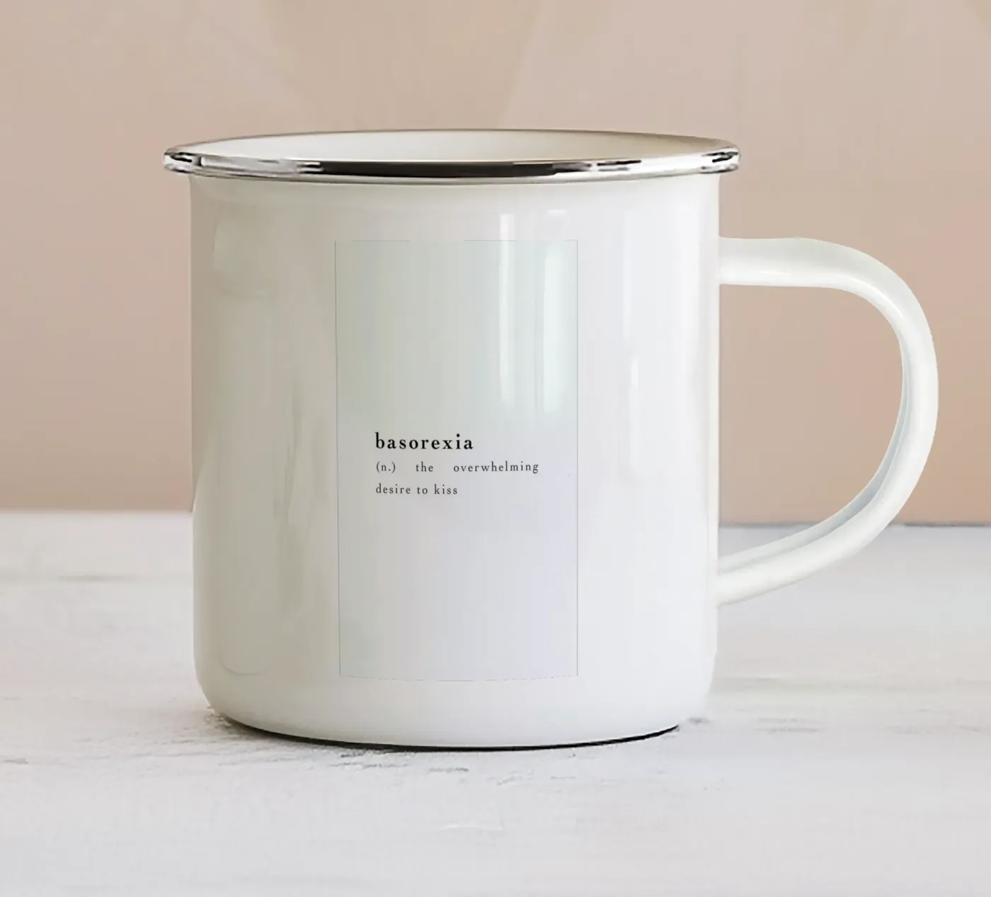 Basorexia enamel mug by Studio One
