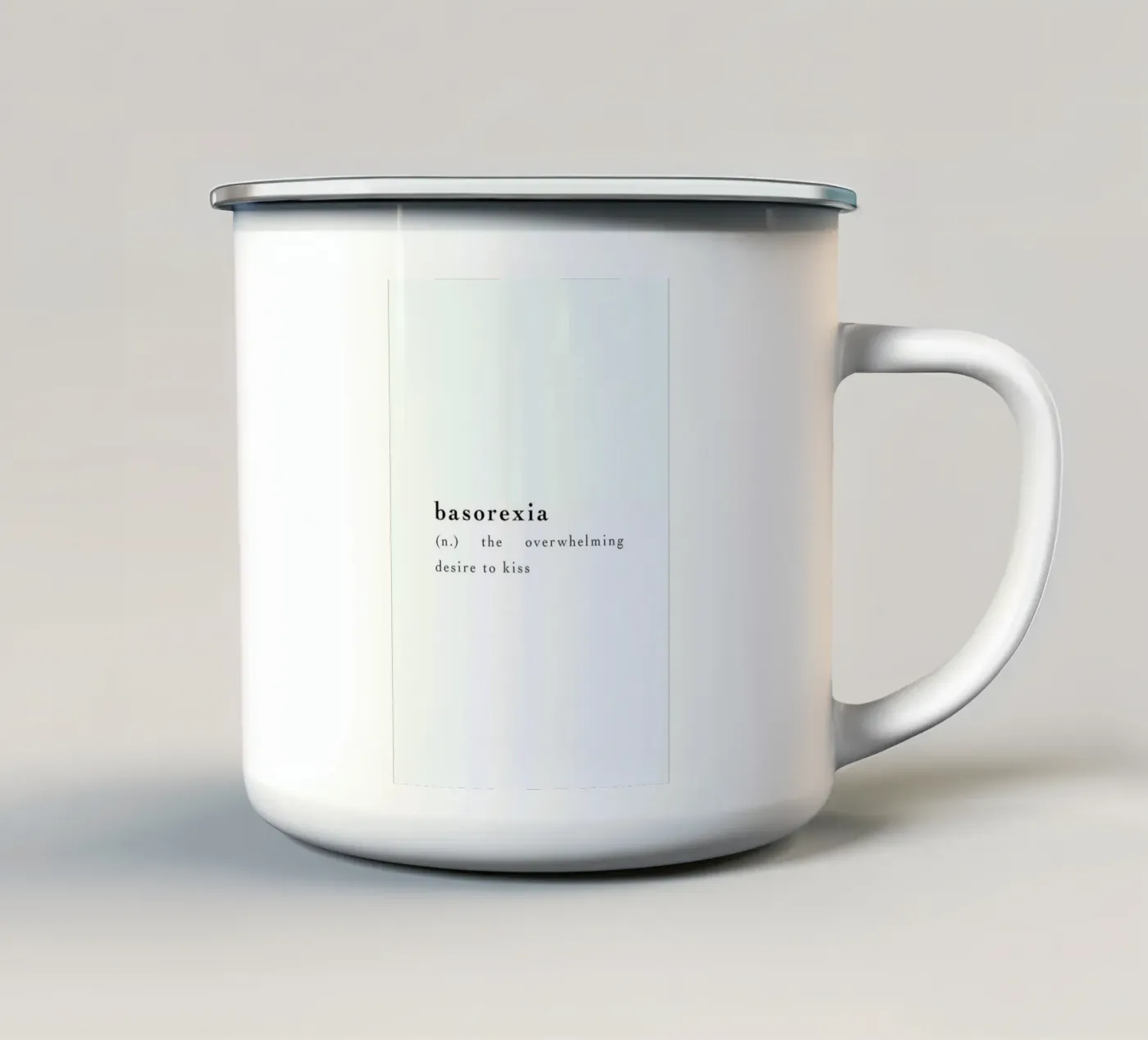 Basorexia enamel mug by Studio One