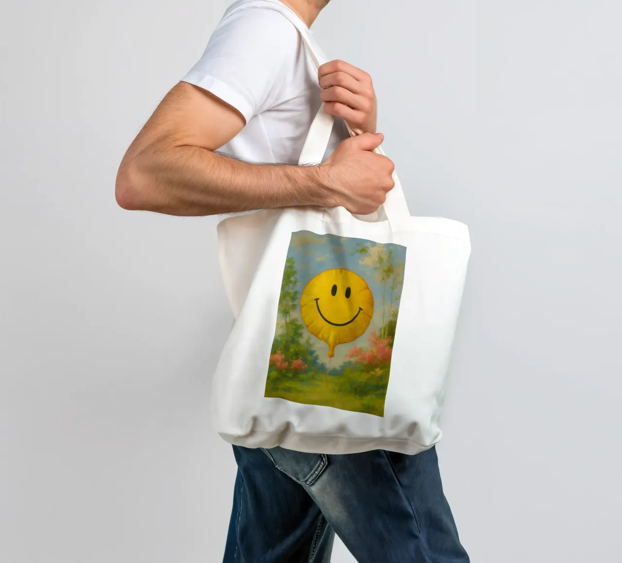 Smiling Balloon borsa in juta da Attaboy Dsgn