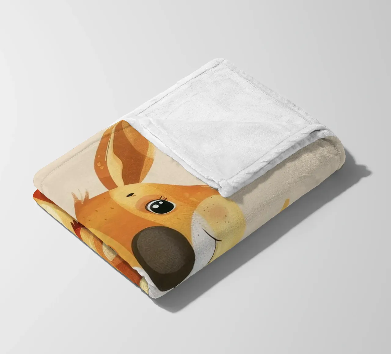 Mutter und Baby-Känguru in einer spielerischen Umarmung auf einer warmen Kunst Fleecedecke von DesignDoodle