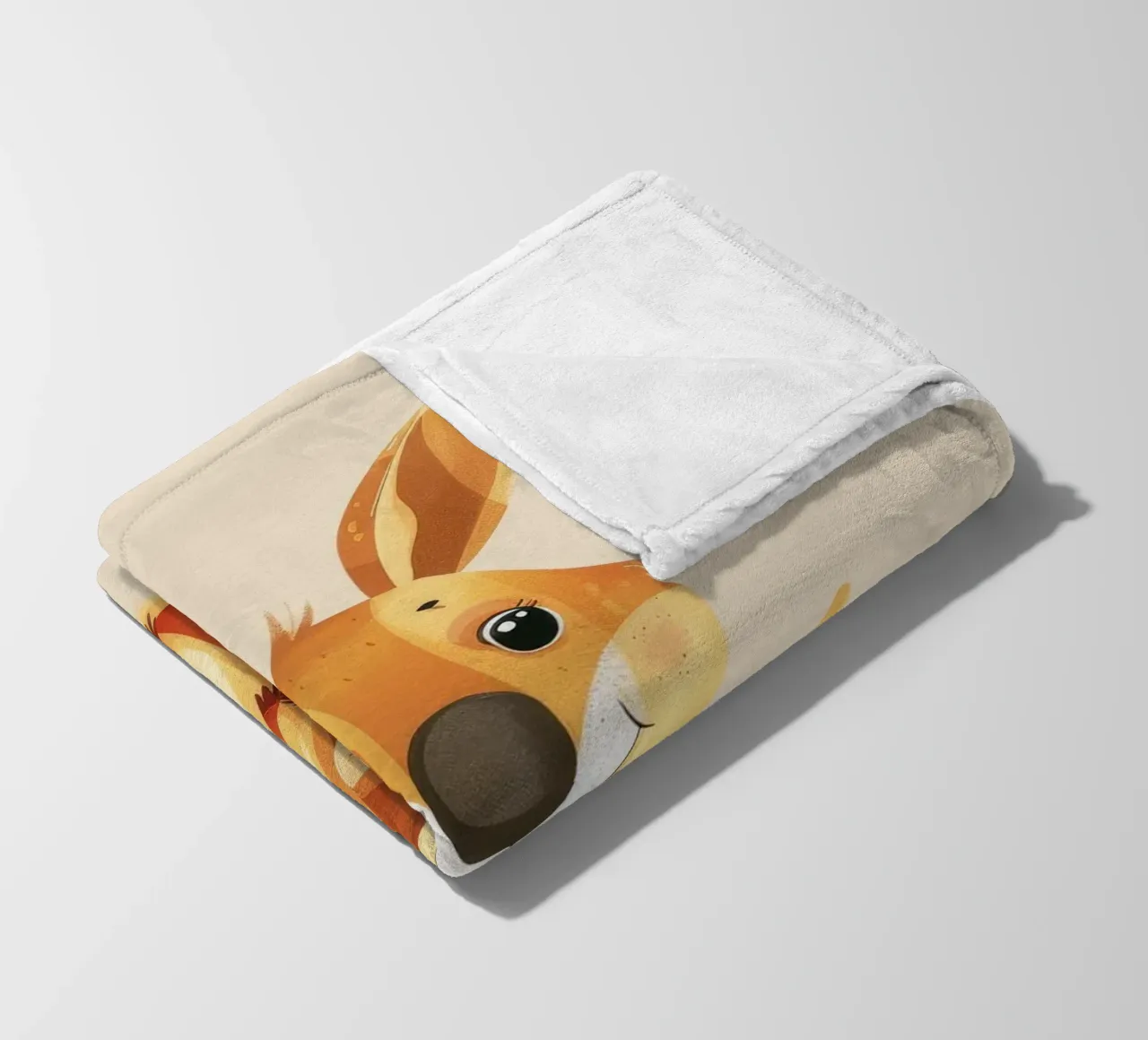 Mutter und Baby-Känguru in einer spielerischen Umarmung auf einer warmen Kunst Fleecedecke von DesignDoodle