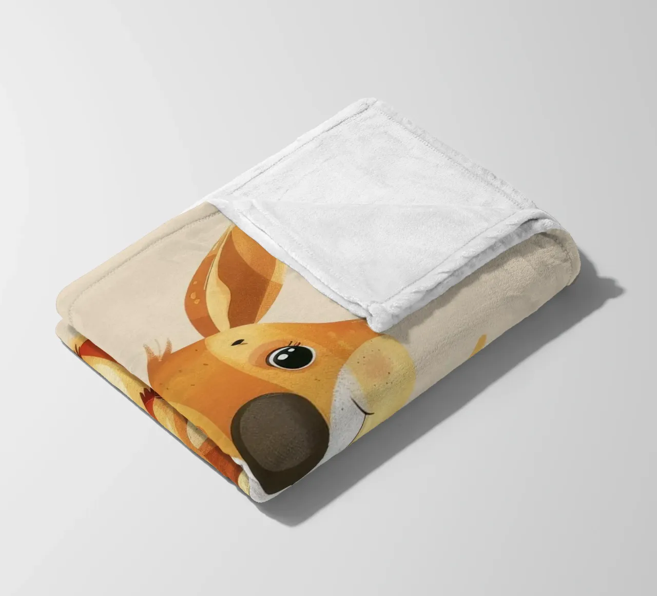 Mutter und Baby-Känguru in einer spielerischen Umarmung auf einer warmen Kunst Fleecedecke von DesignDoodle