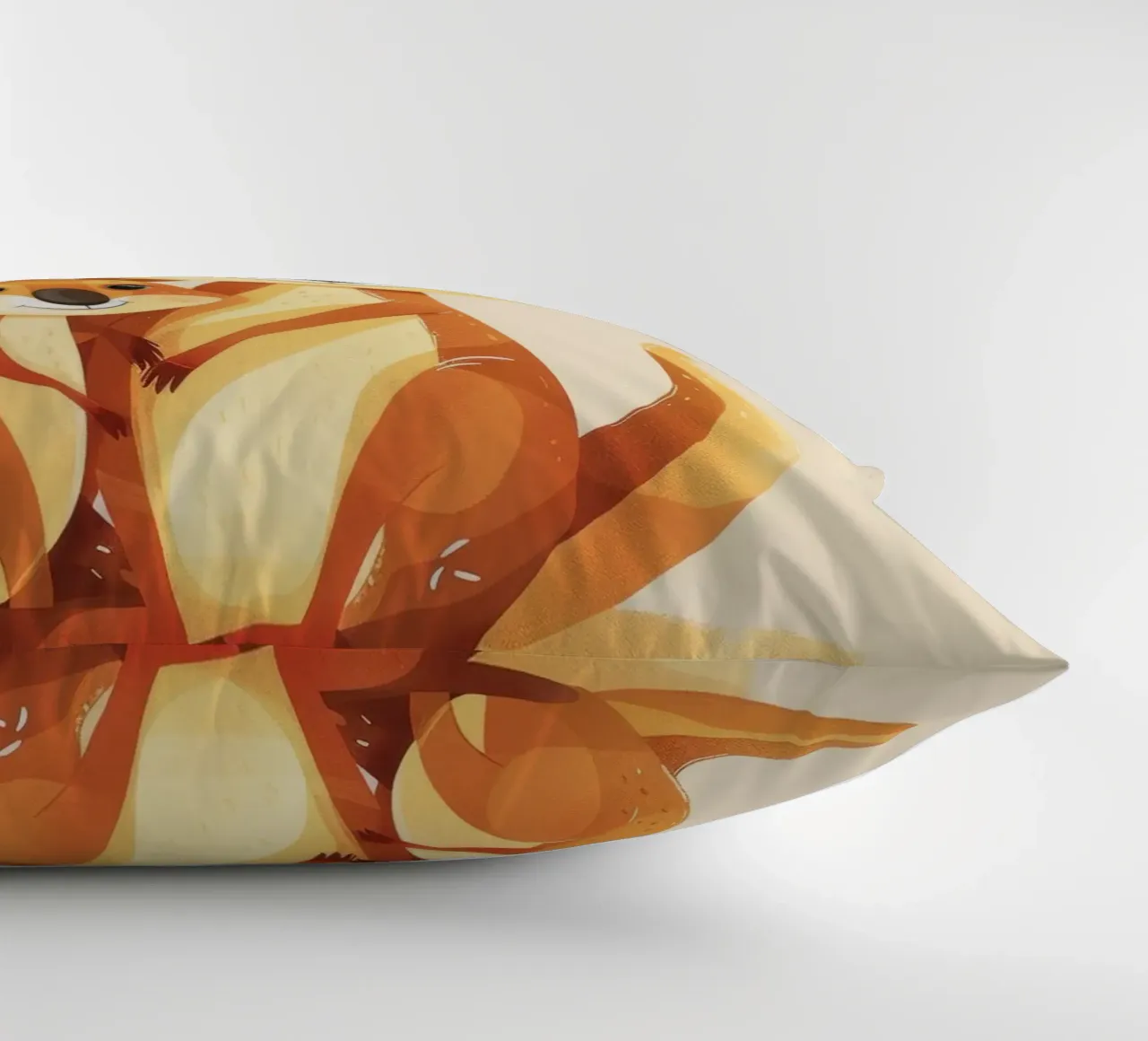 Madre e cucciolo di canguro in un abbraccio giocoso su una calda arte cuscino da DesignDoodle