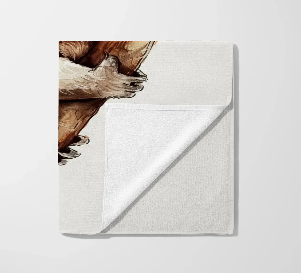 Cute koala climbing a tree branch in a natural habitat with beach towel by DesignDoodle