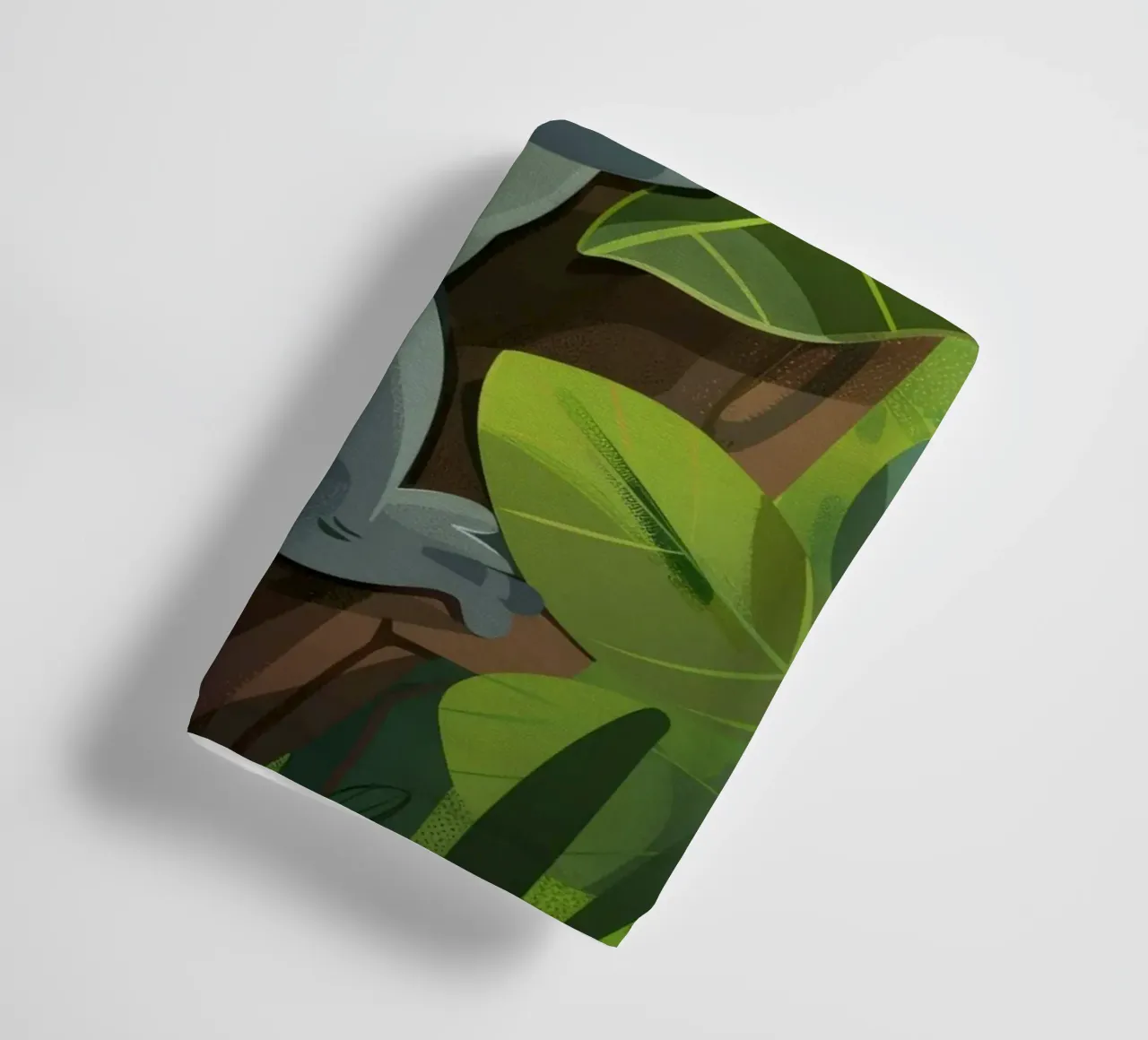 Koala climbing a tree in a lush forest landscape during the towel by DesignDoodle