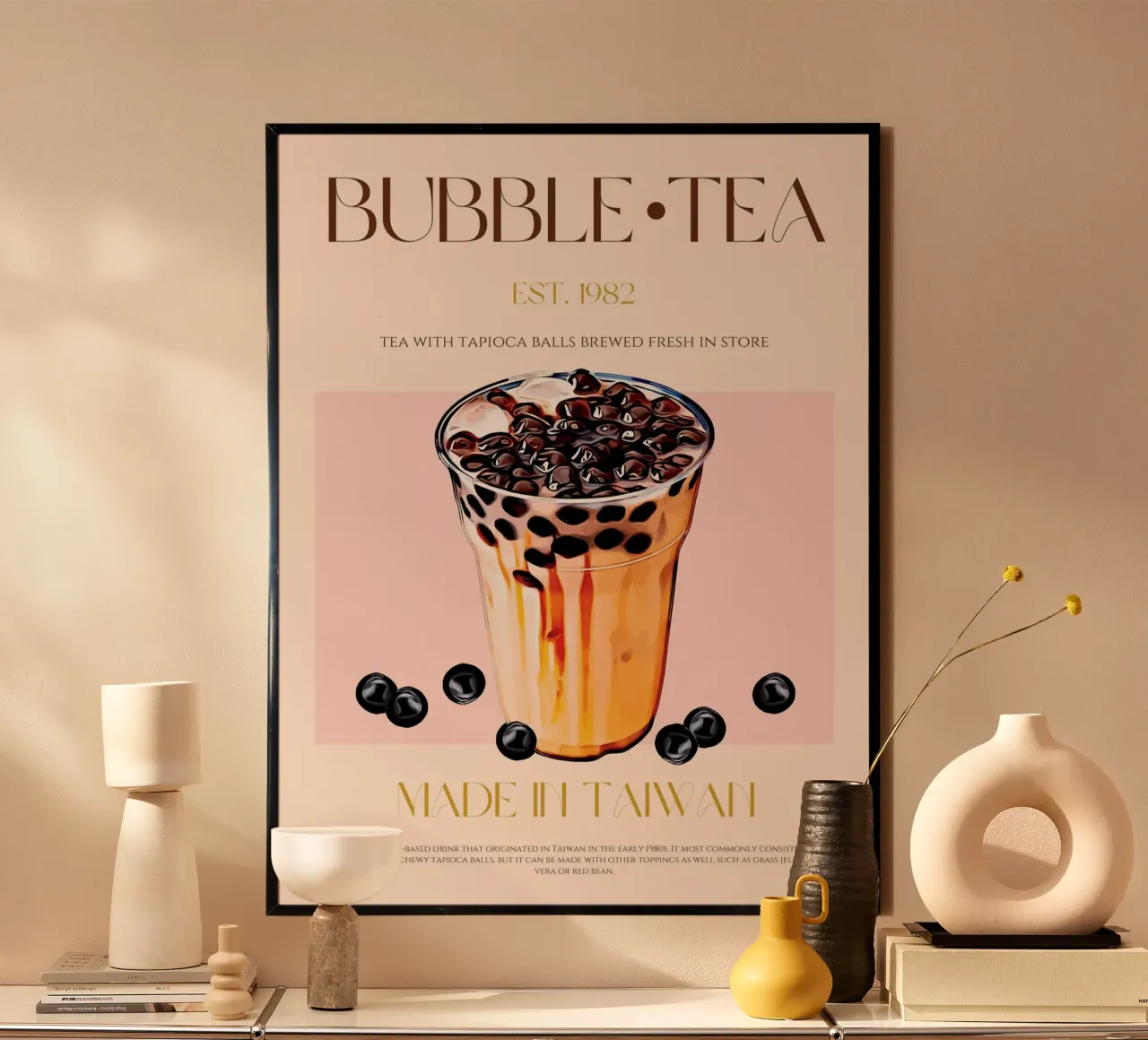 Bubble Tea Print poster by KOKRPrints