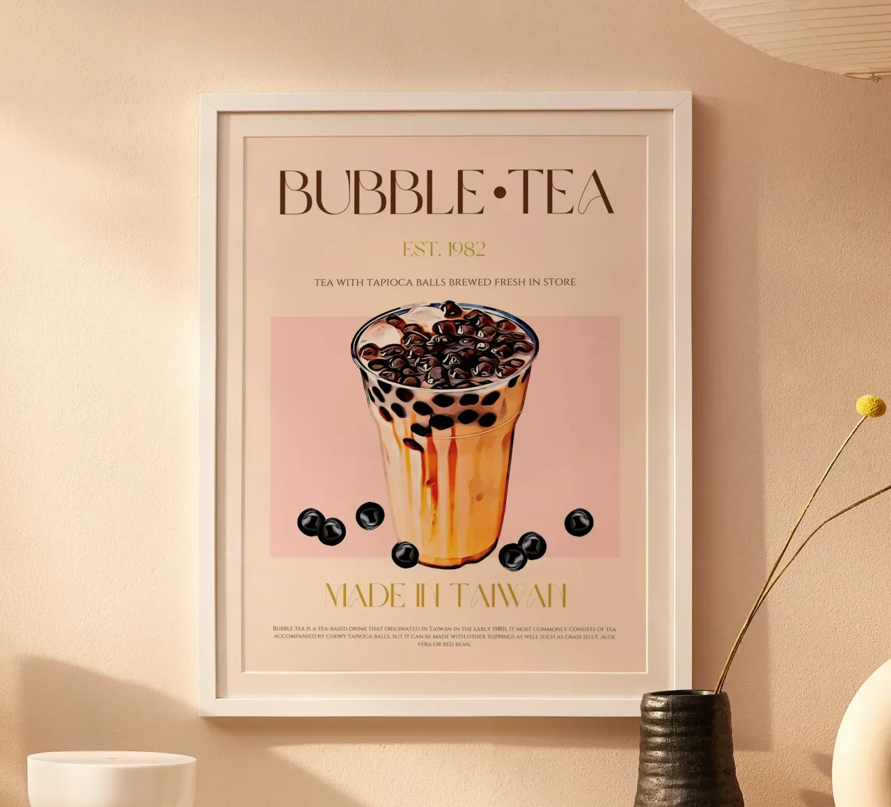 Bubble Tea Print poster by KOKRPrints