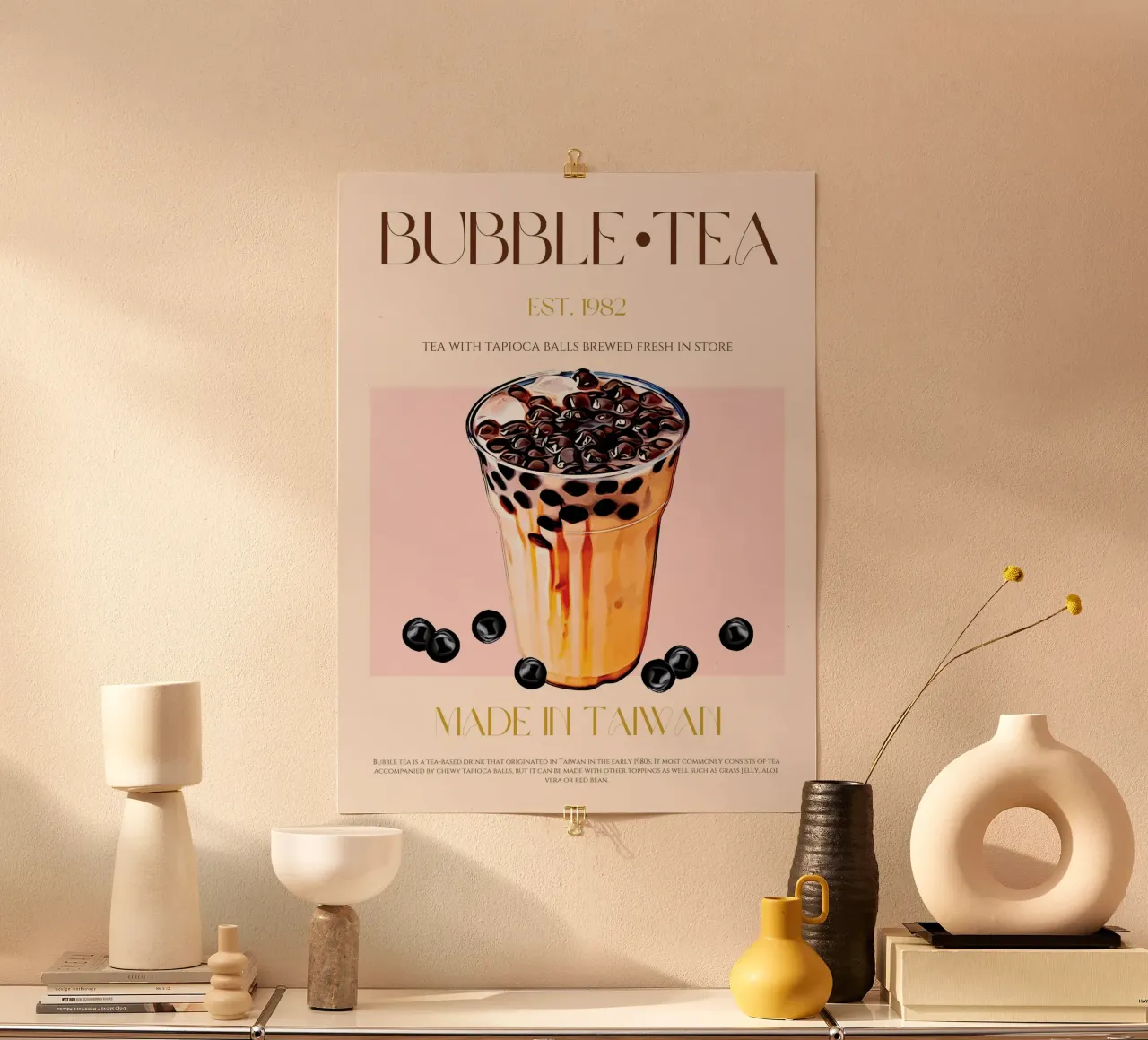 Bubble Tea Print poster by KOKRPrints