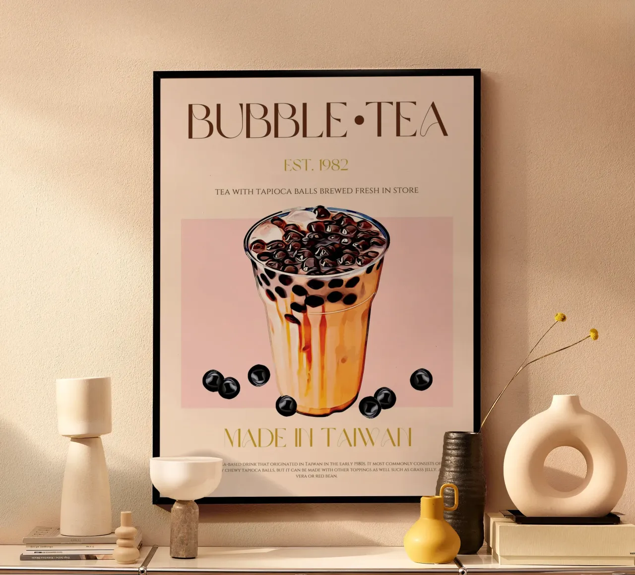 Bubble Tea Print poster by KOKRPrints