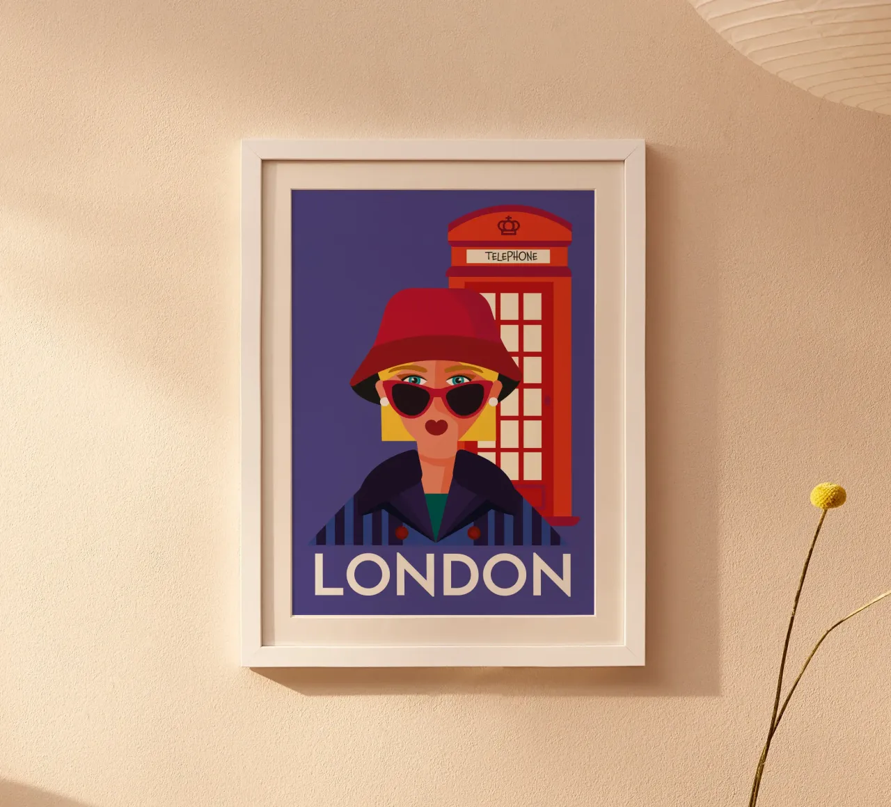 London Calling poster con telaio in legno da Ana Paniagua Design