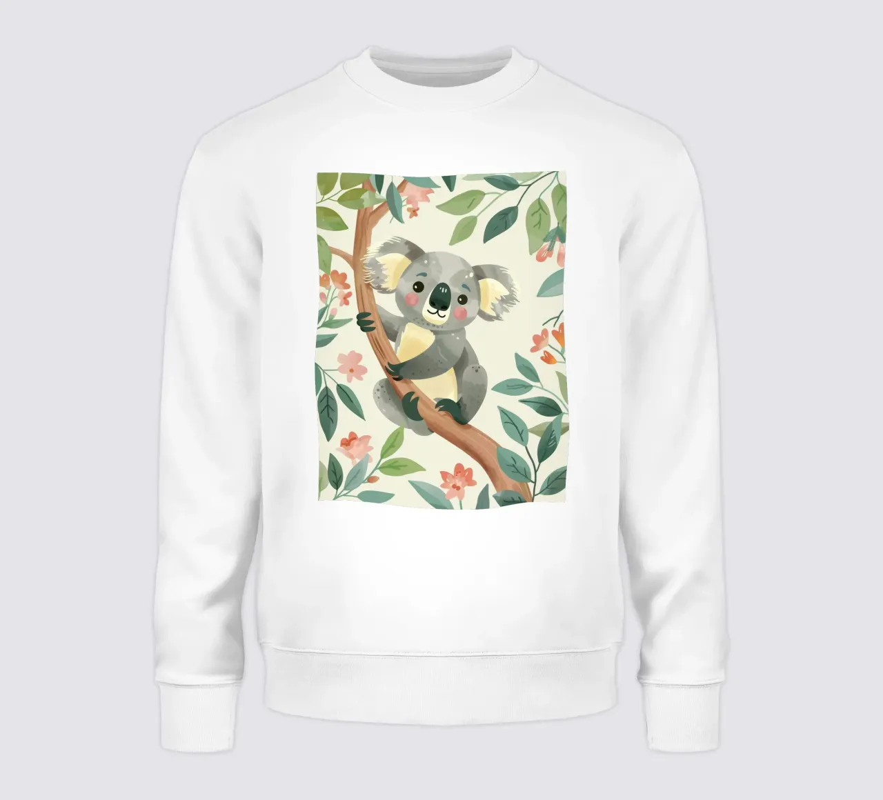 Carino koala che riposa su un ramo d'albero circondato da foglie felpa da DesignDoodle
